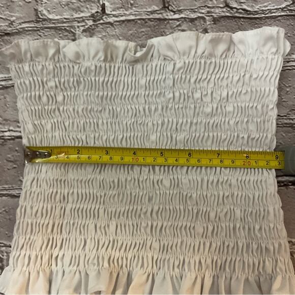 SHEIN White Ribbed Tube Cropped Top  M Casual Costal Cowgirl Coquettte Girl - Picture 5 of 7